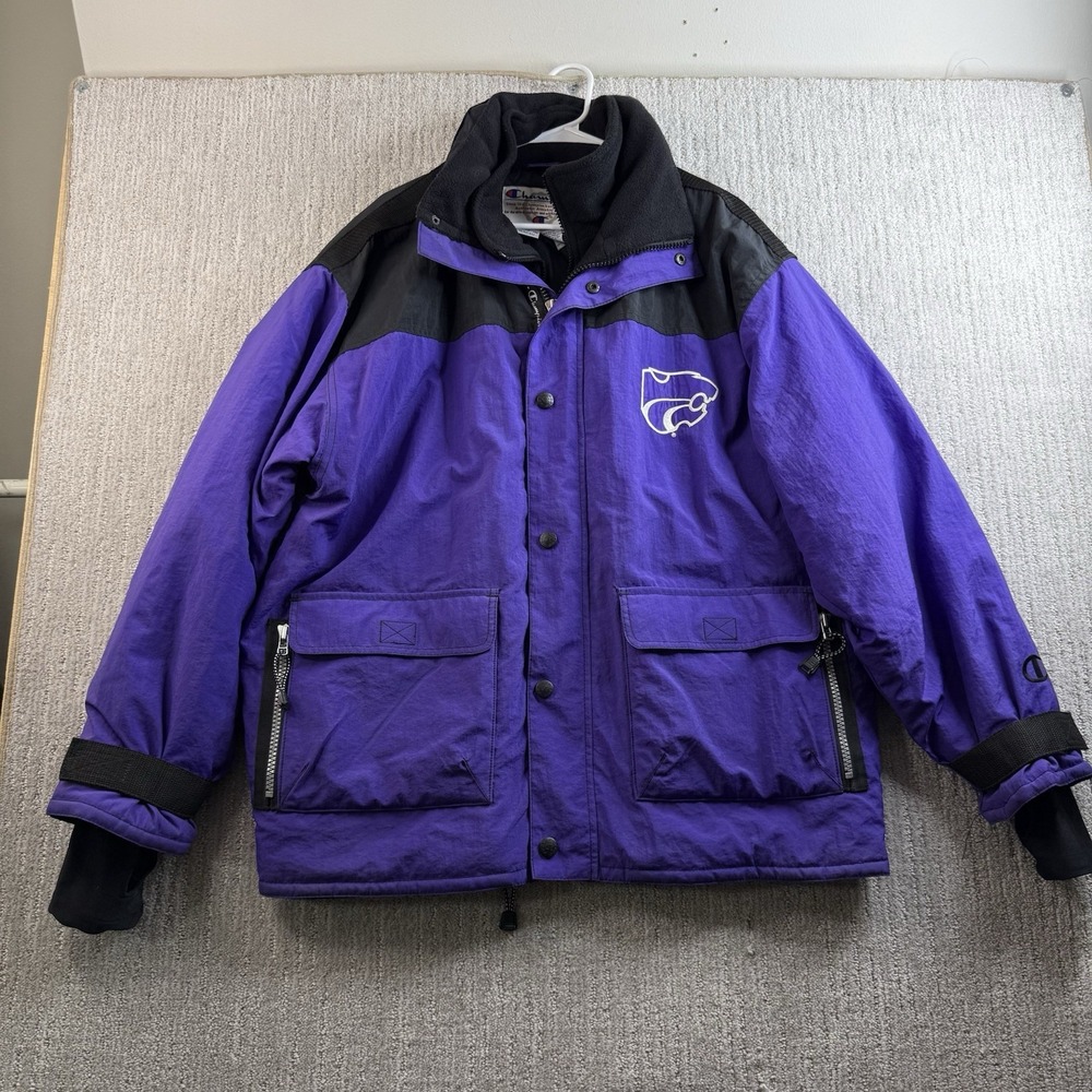 Vintage Kansas State Wildcats Champion Jacket Size XL Purple